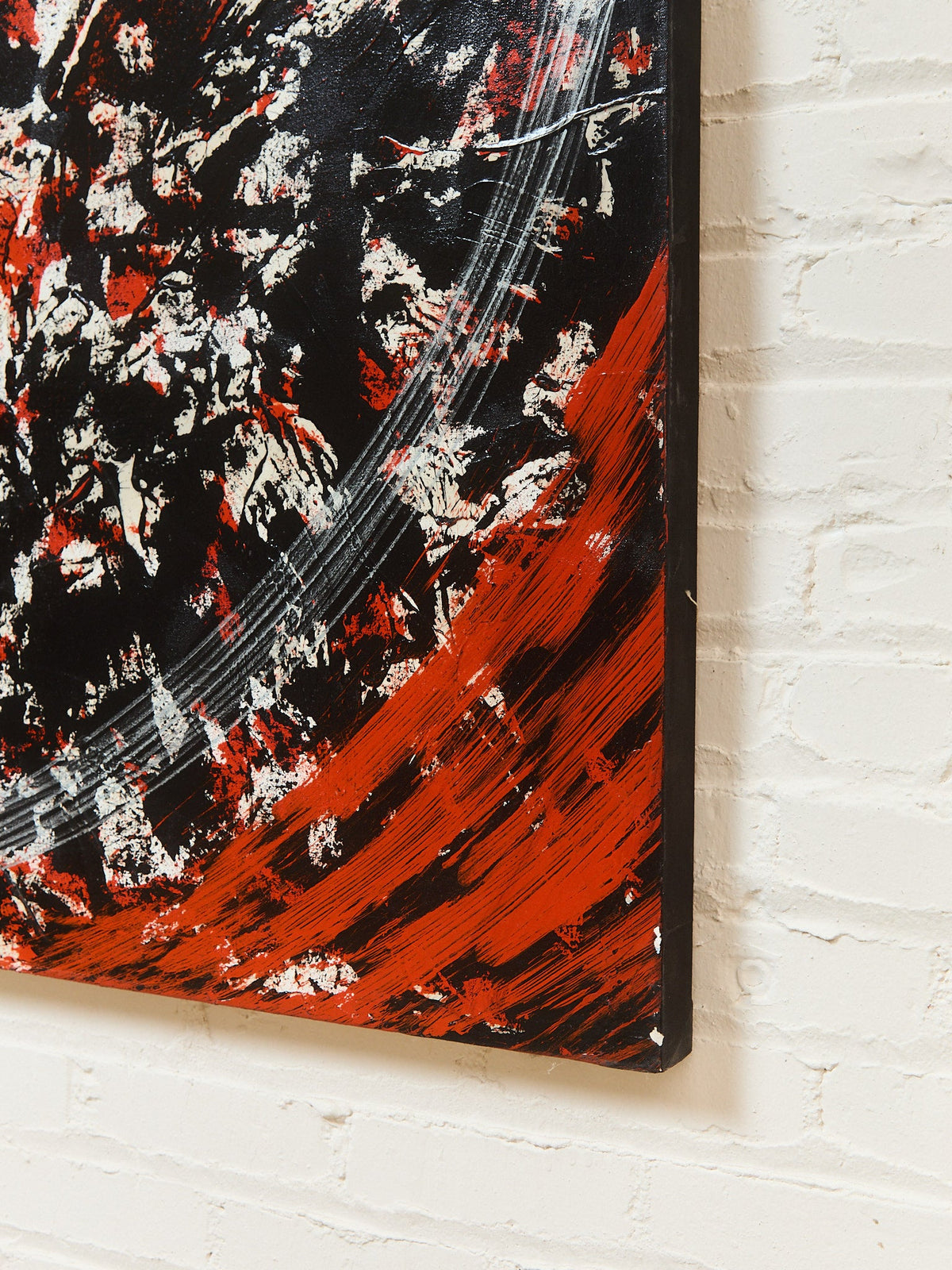 Red Geometric Acrylic Abstract Mandala Museum Painting in Red by Gerald Campbell