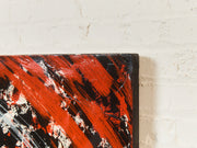 Red Geometric Acrylic Abstract Mandala Museum Painting in Red by Gerald Campbell