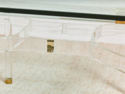 Tubular Lucite and Brass Italian Game Table Occasional Table