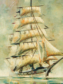 Mid-century, Modern Extraordinary Sailboat Painting