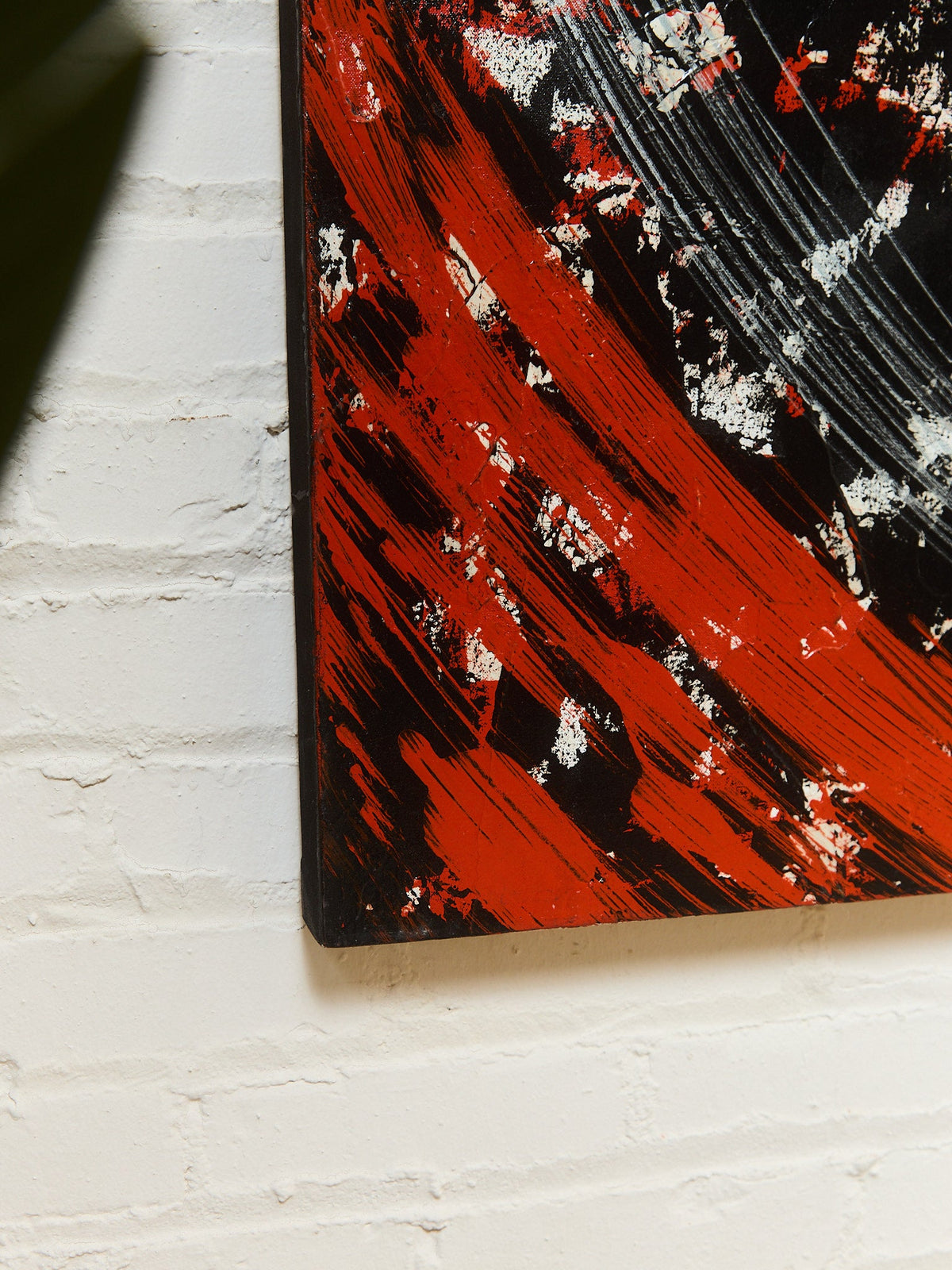 Red Geometric Acrylic Abstract Mandala Museum Painting in Red by Gerald Campbell