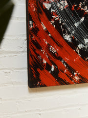 Red Geometric Acrylic Abstract Mandala Museum Painting in Red by Gerald Campbell
