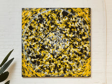 Geometric Acrylic Abstract Mandala museum Painting in Yellow by Gerald Campbell