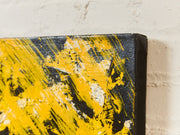 Geometric Acrylic Abstract Mandala museum Painting in Yellow by Gerald Campbell