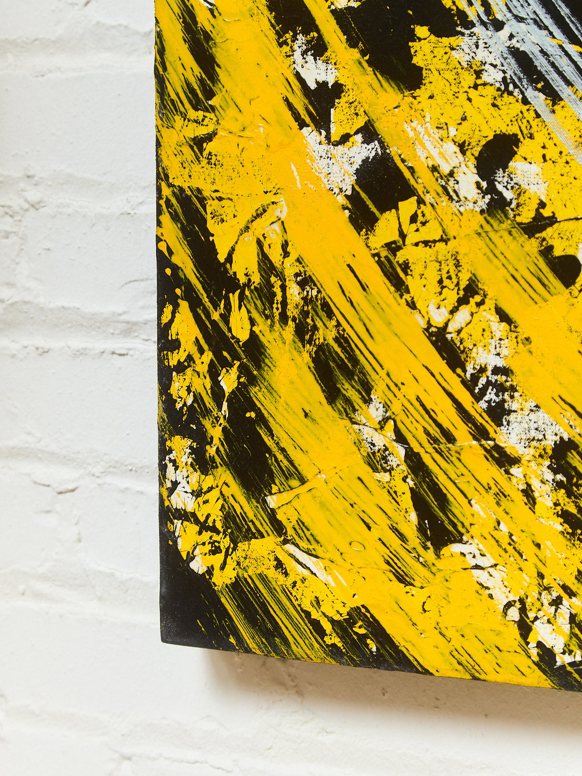 Geometric Acrylic Abstract Mandala museum Painting in Yellow by Gerald Campbell