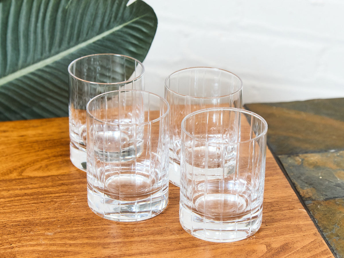 Vintage Mid Century Thick Bottom Rock Glasses