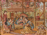 Antique Japanese Geisha Tapestry Framed