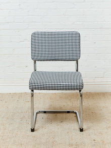 Houndstooth Black and White Chrome Chair
