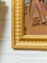 Antique Japanese Geisha Tapestry Framed