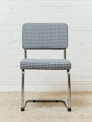 Houndstooth Black and White Chrome Chair
