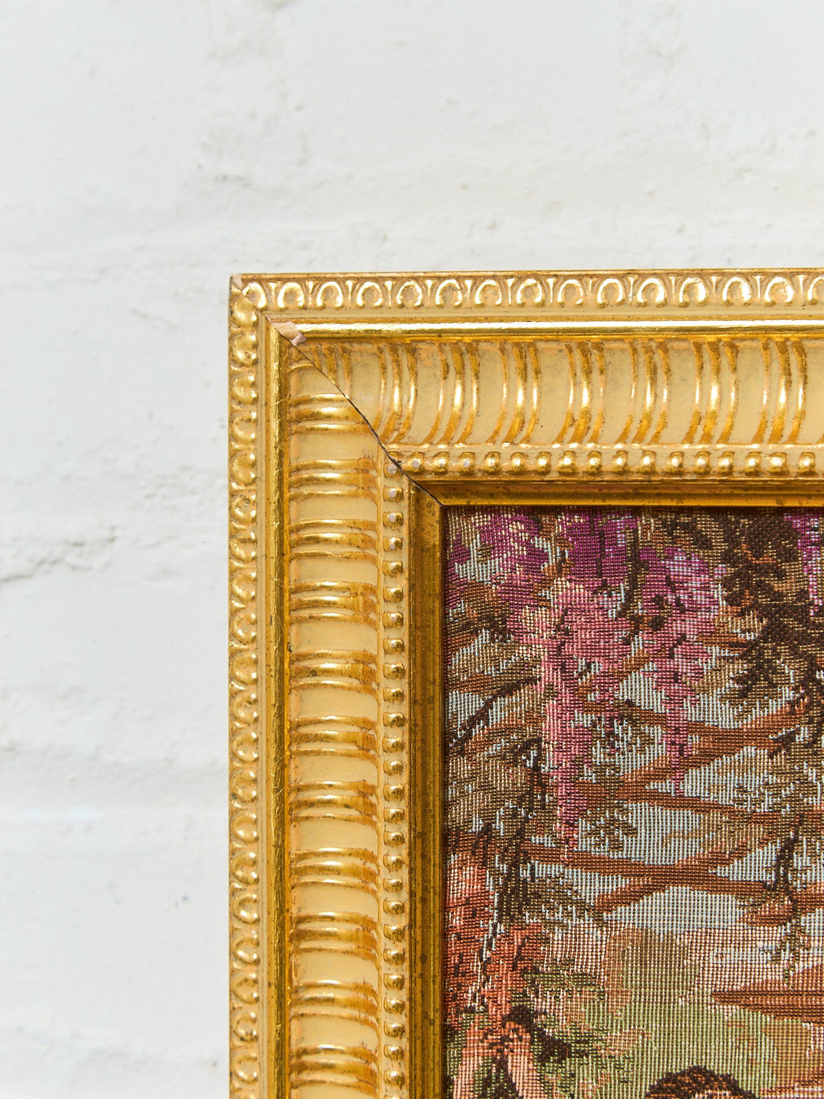 Antique Japanese Geisha Tapestry Framed