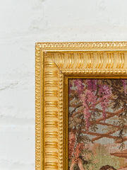 Antique Japanese Geisha Tapestry Framed