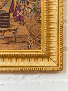 Antique Japanese Geisha Tapestry Framed