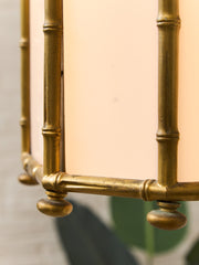Antique French Bamboo Brass Pendant LARGE