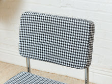Houndstooth Black and White Chrome Chair