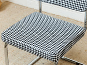 Houndstooth Black and White Chrome Chair
