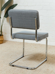 Houndstooth Black and White Chrome Chair