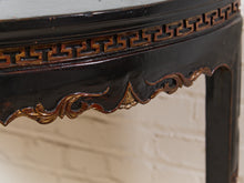 Antique Chinese Black Lacquer Demi-Lune Console Table