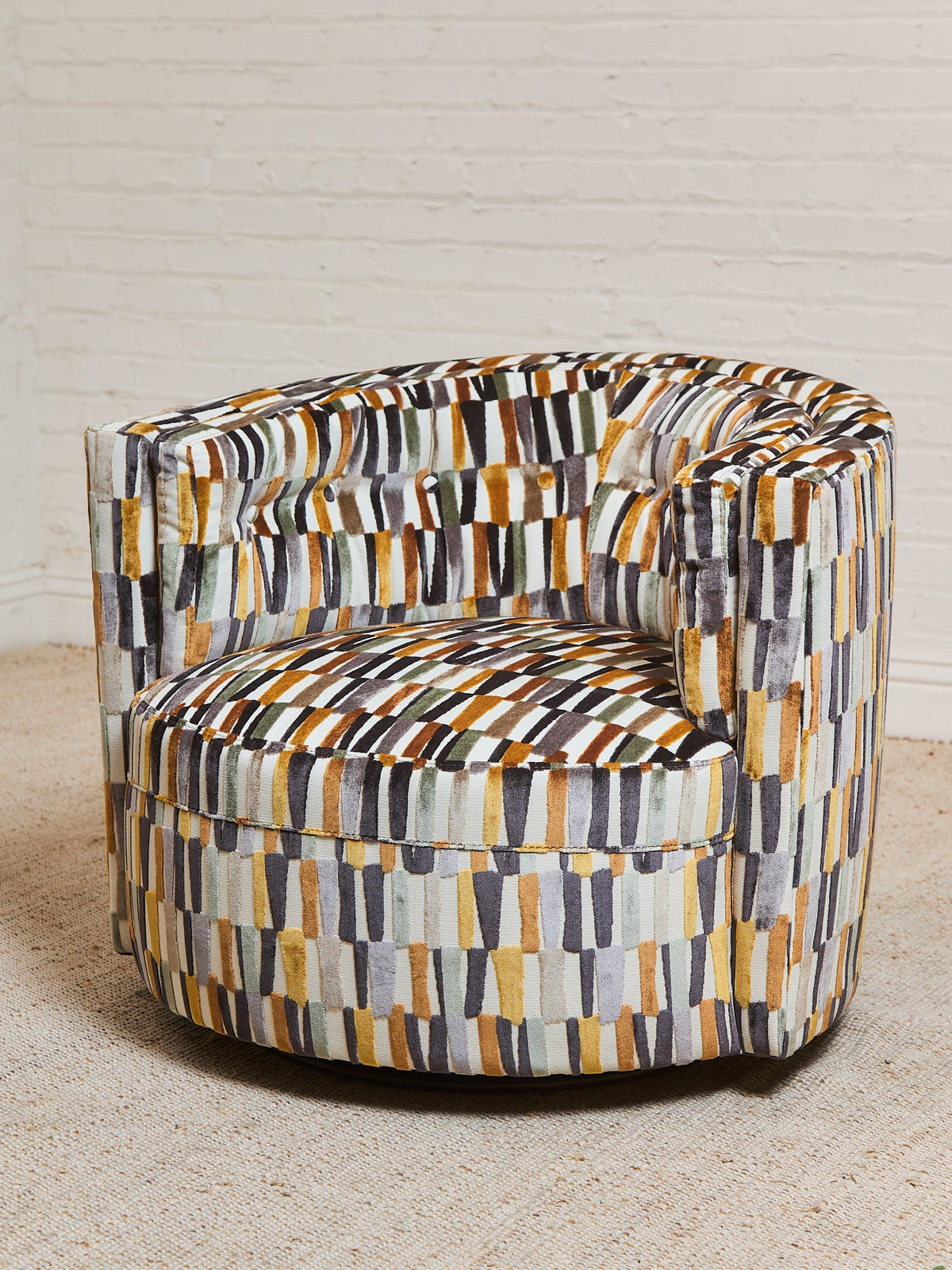 Babita Swivel Chair in Striker Copper