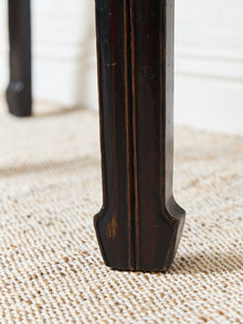 Antique Chinese Black Lacquer Demi-Lune Console Table