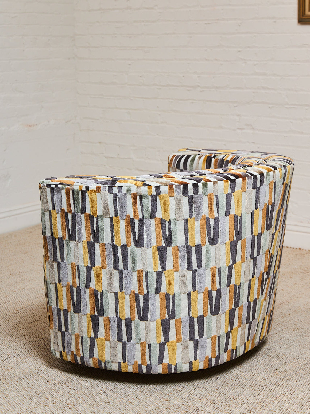 Babita Swivel Chair in Striker Copper