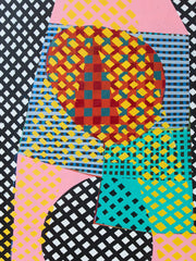 Vintage Abstract Geometric Painting