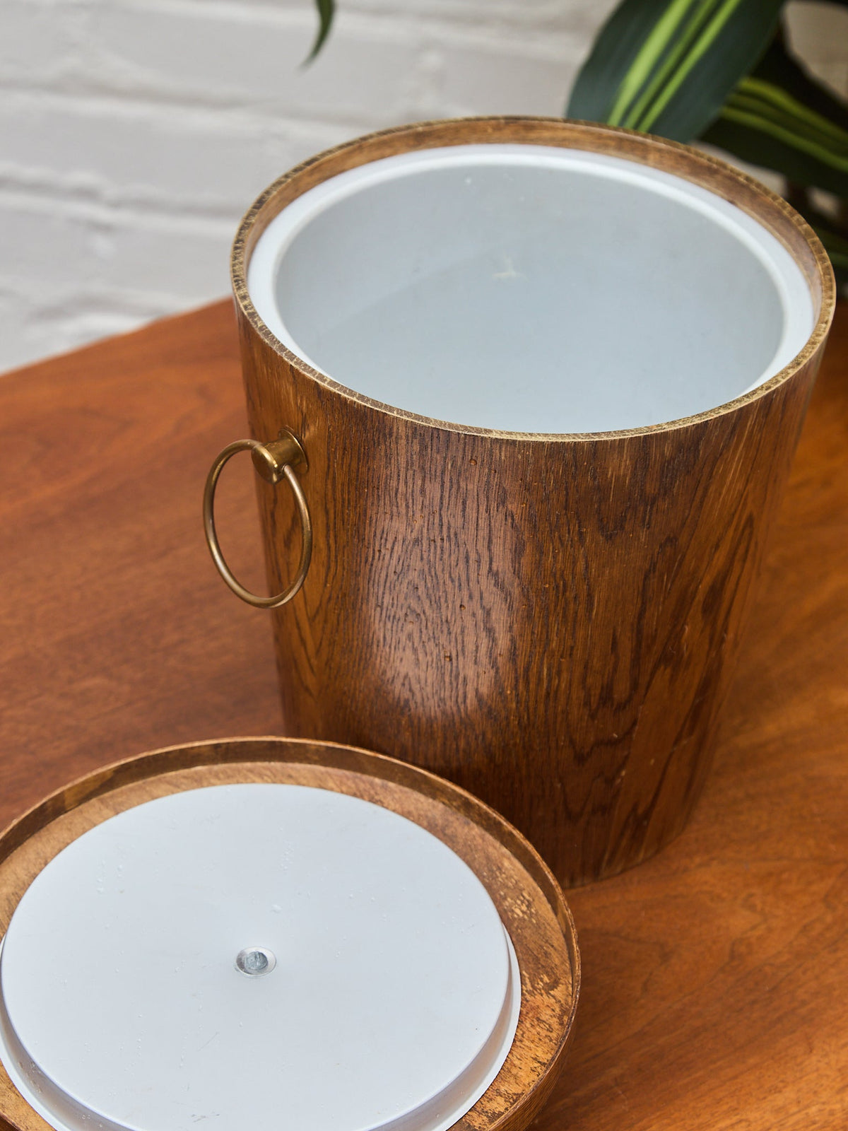 Midcentury Wood Ice Bucket