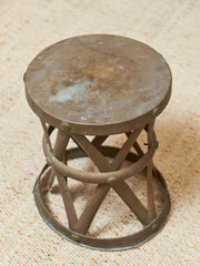 Drum Brass Vintage Table