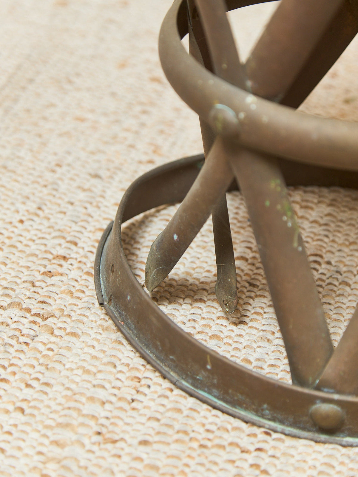 Drum Brass Vintage Table