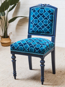 French Imperial Chair with Teal Dining Chairs