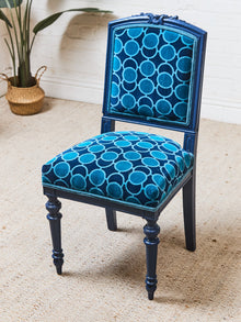 French Imperial Chair with Teal Dining Chairs