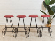 Set of Four Iron Bar Stools by Frederic Weinberg