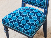 French Imperial Chair with Teal Dining Chairs