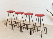 Set of Four Iron Bar Stools by Frederic Weinberg