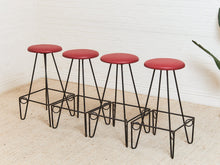 Set of Four Iron Bar Stools by Frederic Weinberg