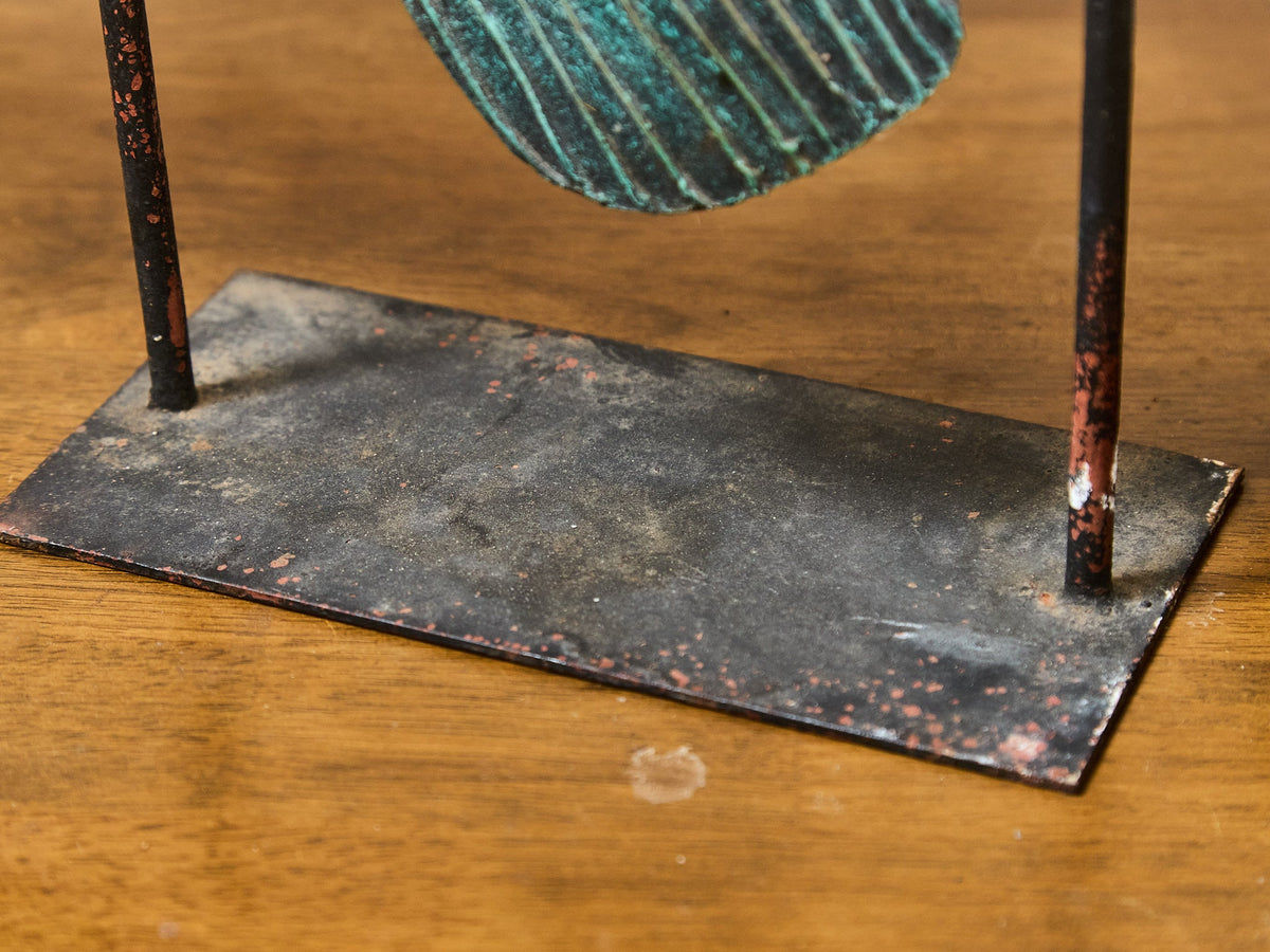 Brutalist Patinated Metal Fish Wall Sculpture 1970s Statement Piece