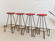 Set of Four Iron Bar Stools by Frederic Weinberg