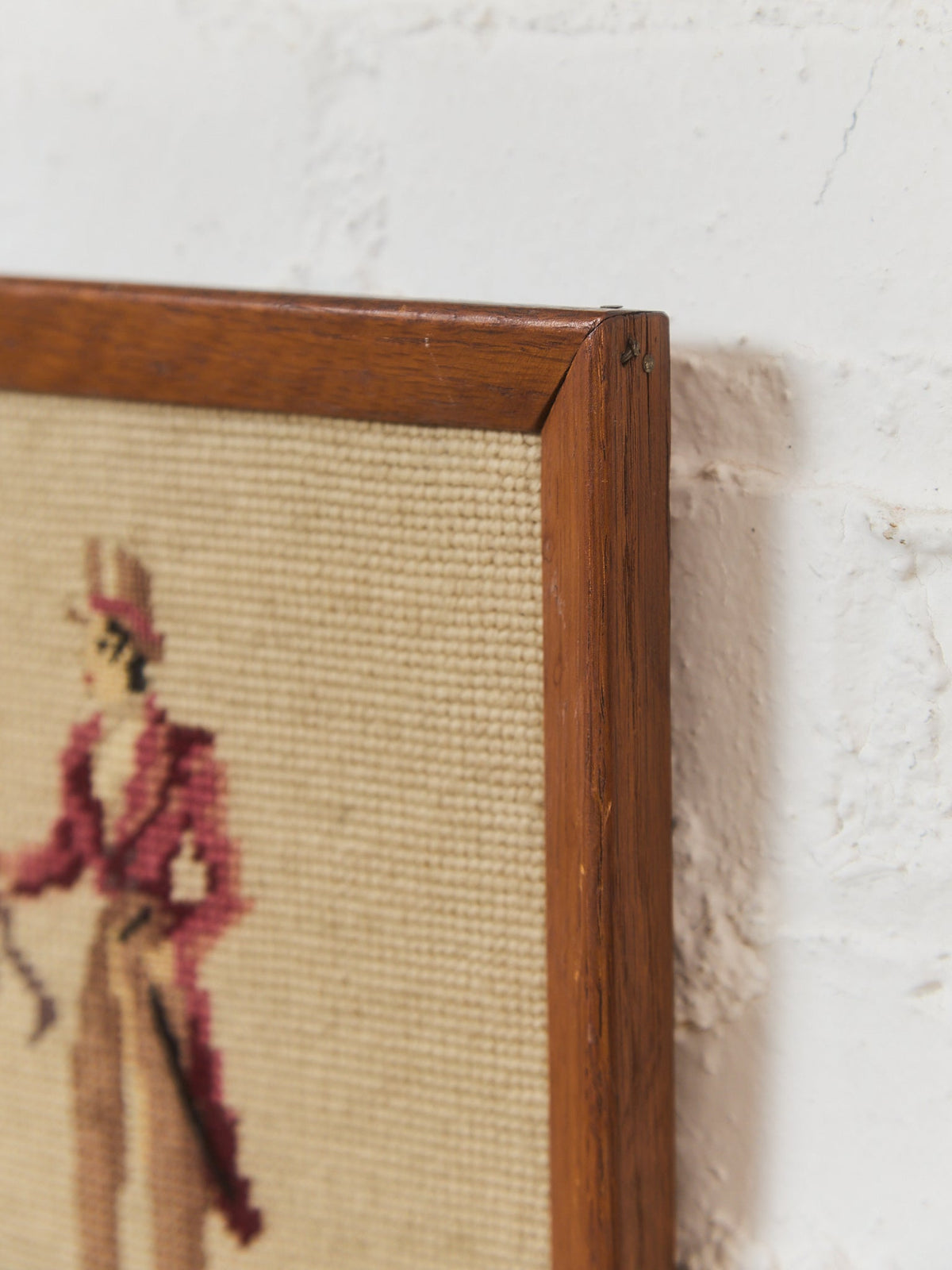 Gentlemen with Flowers Vintage Needlepoint