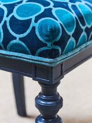 French Imperial Chair with Teal Dining Chairs