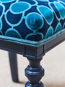 French Imperial Chair with Teal Dining Chairs