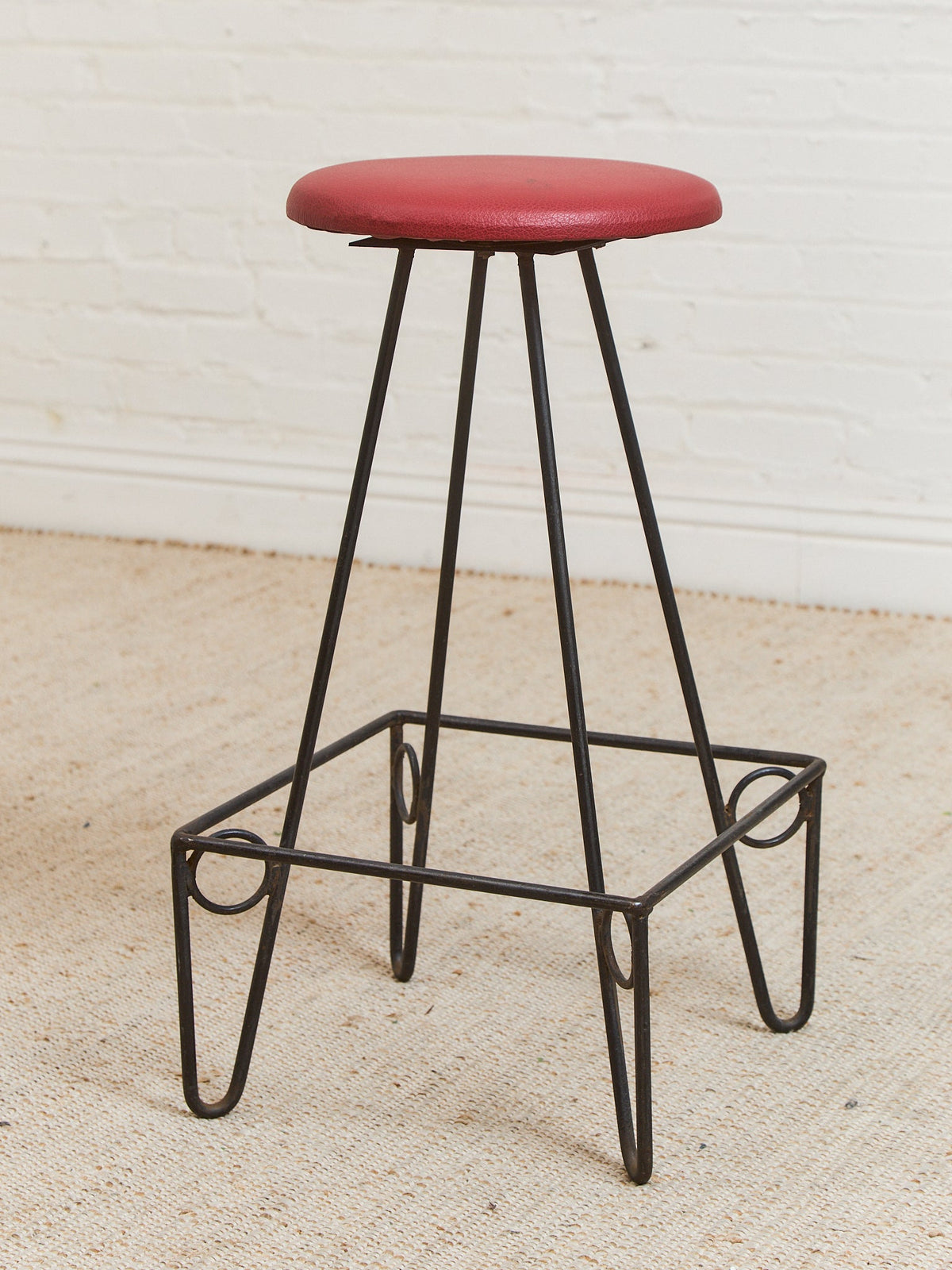 Set of Four Iron Bar Stools by Frederic Weinberg