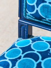 French Imperial Chair with Teal Dining Chairs