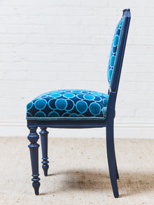 French Imperial Chair with Teal Dining Chairs