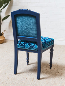 French Imperial Chair with Teal Dining Chairs