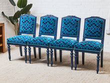 French Imperial Chair with Teal Dining Chairs