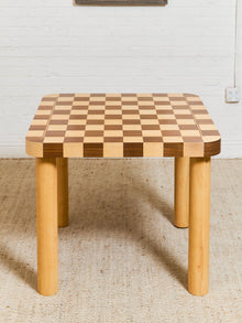 Checker, Blonde and Walnut Dining Table