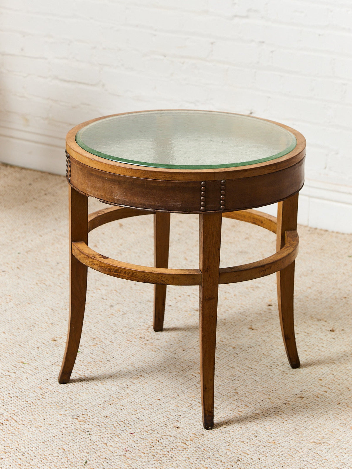 Art Deco Table with Glass Top
