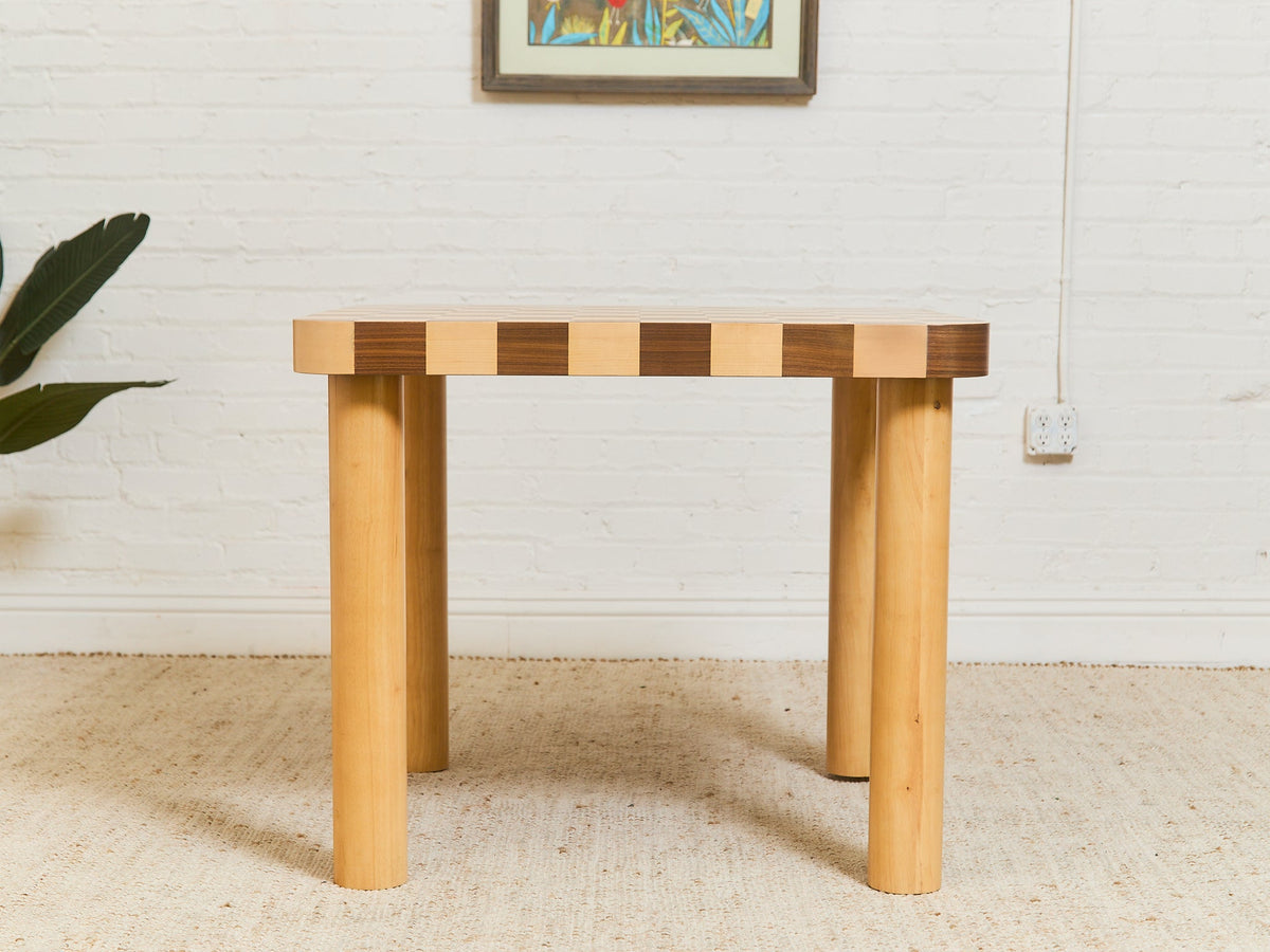 Checker, Blonde and Walnut Dining Table