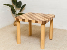 Checker, Blonde and Walnut Dining Table