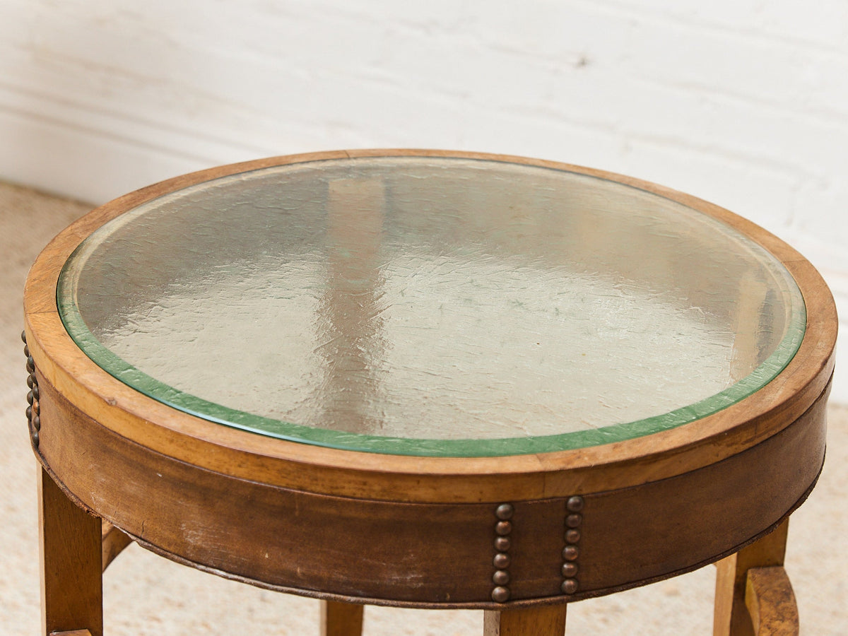 Art Deco Table with Glass Top